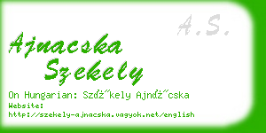 ajnacska szekely business card